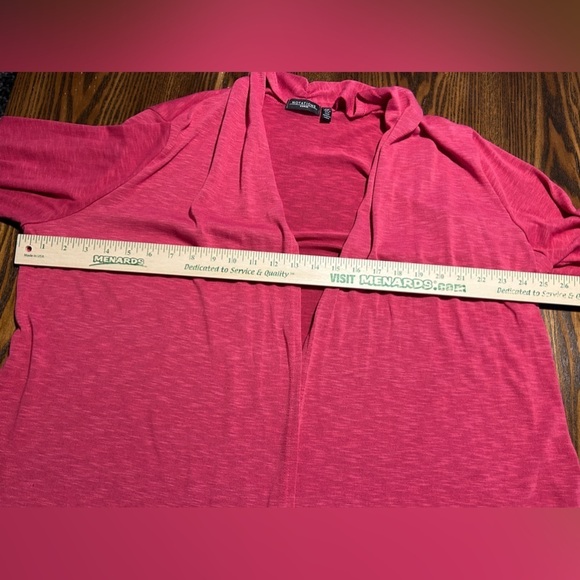 Notations Pink Open Sweater Cardigan women’s 2X hot pink fuchsia preppy classic - Picture 8 of 15